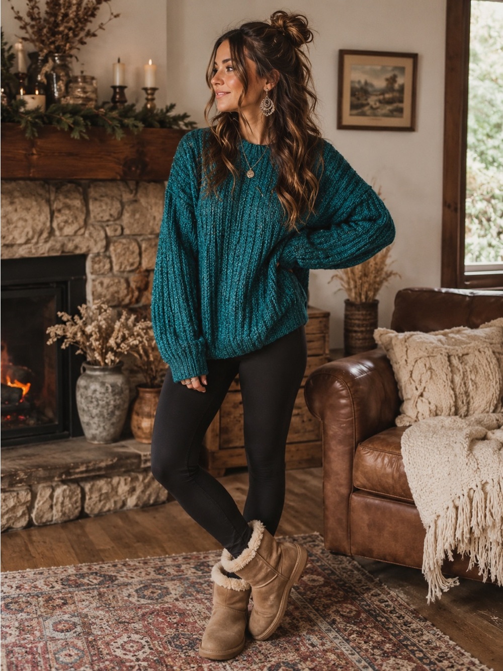 Vintage High Sierra by Mervyn’s Teal Knit Sweater